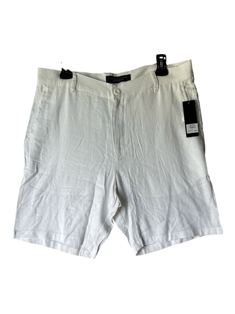 Bloomindale’s The Men’s Store White Men's Linen-Blend Shorts NWT Size Large